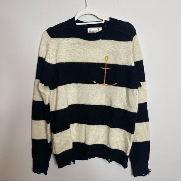 Sandrine Rose x Recycled Karma Anchor Cashmere Sweater - Black and White Stripes - Picture 9 of 11